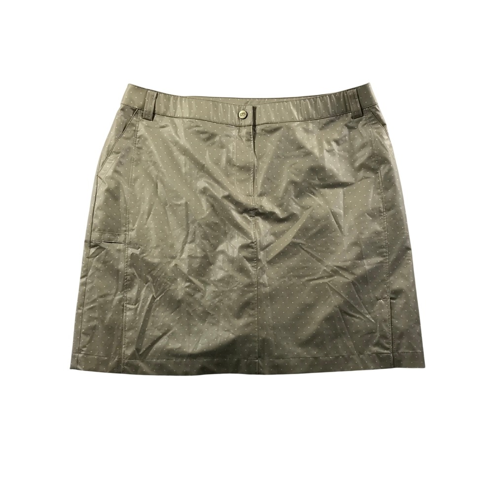 Zenergy Golf by Chicos Tan Polka Dot Performance Skort Size 2 Large Womens